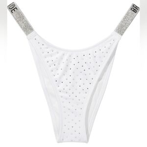 XXL Victoria's Secret Swim Diamanté Shine Strap Brazilian Bikini Bottom Bride